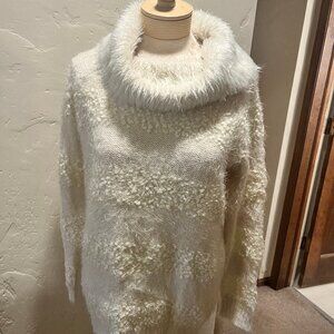 Lauren Michelle Cream Cowl‎ Neck Sweater Size L /  NWT